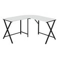 thumbnail image 1 of 55 in. White Top & Black Metal Corner Computer Desk, 1 of 1
