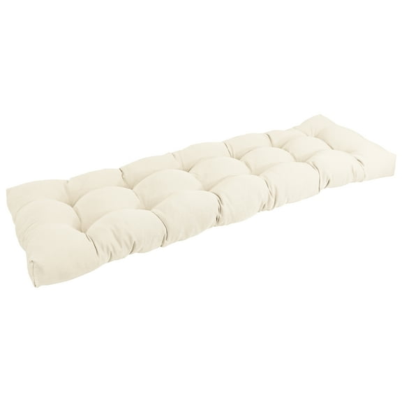 55-inch by 19-inch Tufted Solid Twill Bench Cushion Off-white-Color