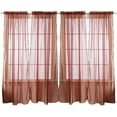 thumbnail image 1 of 55" inch x 84" inch Sheer Curtains Window Voile Panels, Set of 4 Chocolate, 1 of 6
