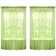 thumbnail image 1 of 55" inch x 84" inch Sheer Curtains Window Voile Panels, Set of 4 Lime Green, 1 of 6