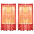 thumbnail image 1 of 55" inch x 84" inch Sheer Curtains Window Voile Panels, Set of 4 RED, 1 of 6