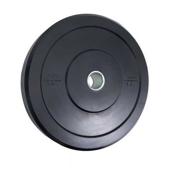 55 lbs Olympic Rubber Plate, Black