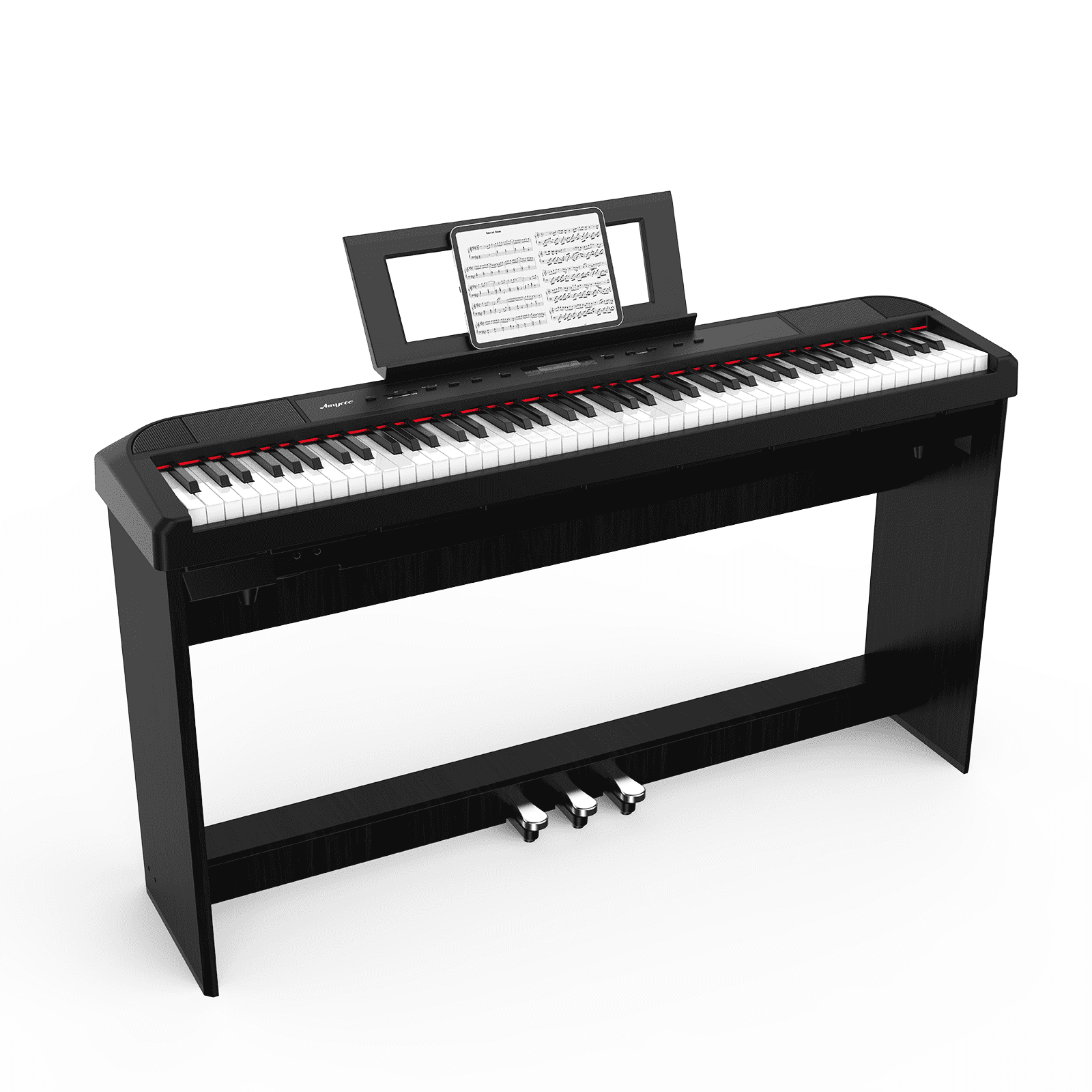 55" x 19" x 12" Digital Piano, Full Size 88 Key Weighted Hammer Keyborad Piano, Portable Electric Keyboard Piano with Wood Stand, Sustain Pedal, Power Supply, And Built in Speakers