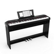 55 x 19 x 12 Digital Piano, Full Size 88 Key Weighted Hammer Keyborad Piano, Portable Electric Keyboard Piano with Wood Stand, Sustain Pedal, Power Supply, And Built in Speakers