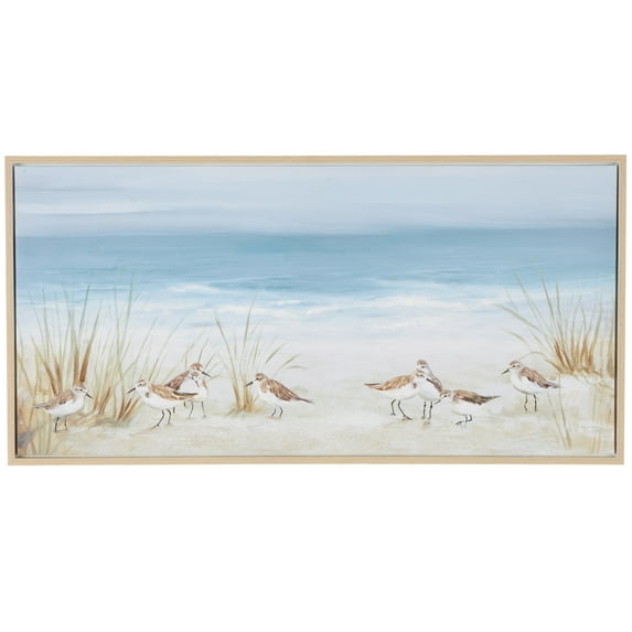 55" x 28" Bird Framed Wall Art with Brown Wood Frame, by DecMode