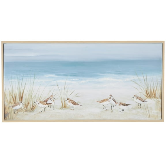 55" x 28" Bird Framed Wall Art with Brown Wood Frame, by DecMode
