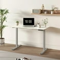 thumbnail image 1 of Flexispot 55" x 28" Home Office Height Adjustable Standing Desk Memory Programmable Presets Computer Desk Gray Frame White Topboard, 1 of 8