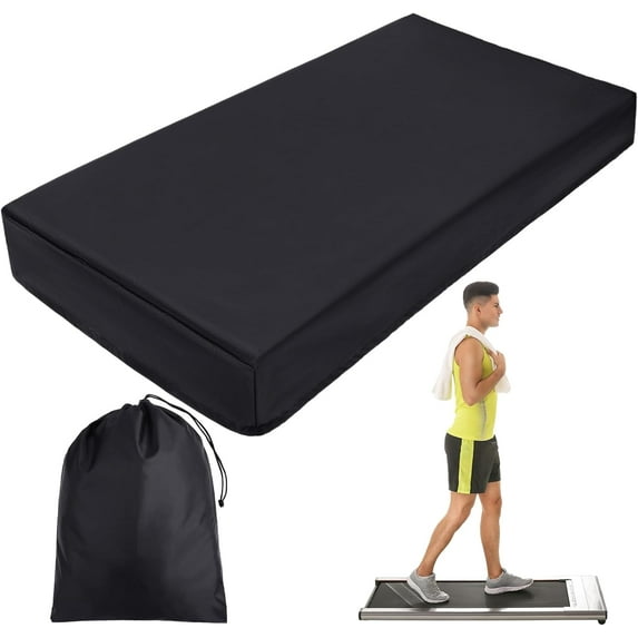 55 x 28 x 6 Inch Waterproof Walking Pad Cover, Dustproof Under Desk Treadmill Cover, Protective Cover for Walking Treadmill Office Under Desk(Black)