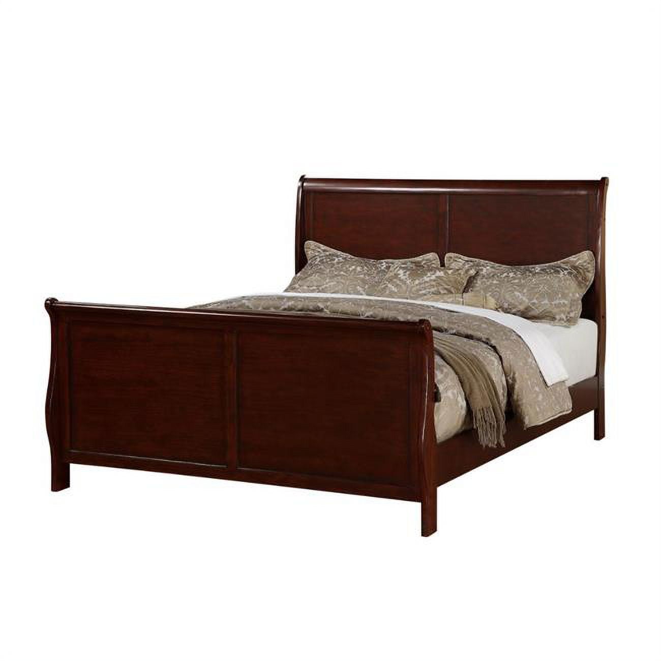 55 x 82 x 78 in. Eastern King Size Wooden Bed Cherry