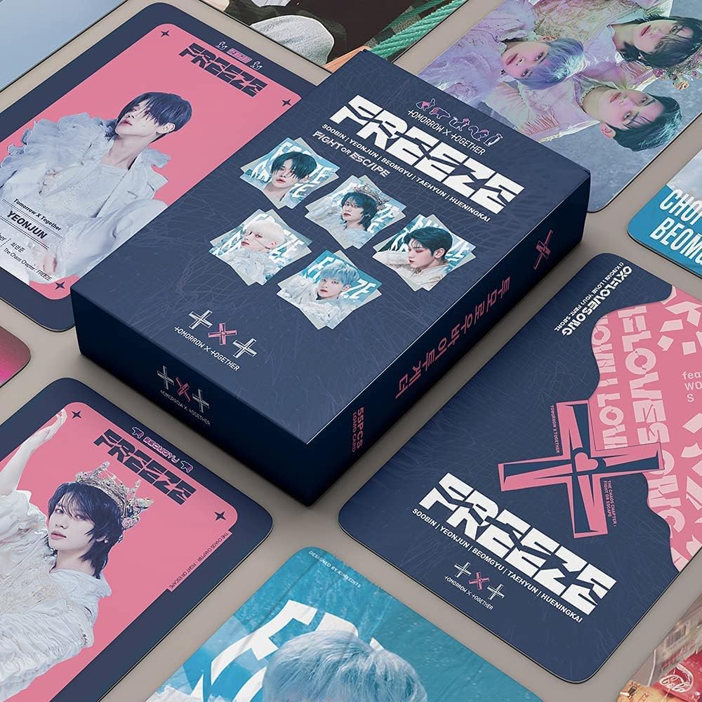 55 x TXT Photocards TXT The Chaos Chapter: Freeze Album Cards TXT Mini Lomo Cards TXT 2021 Photo Cards Gift for Fans