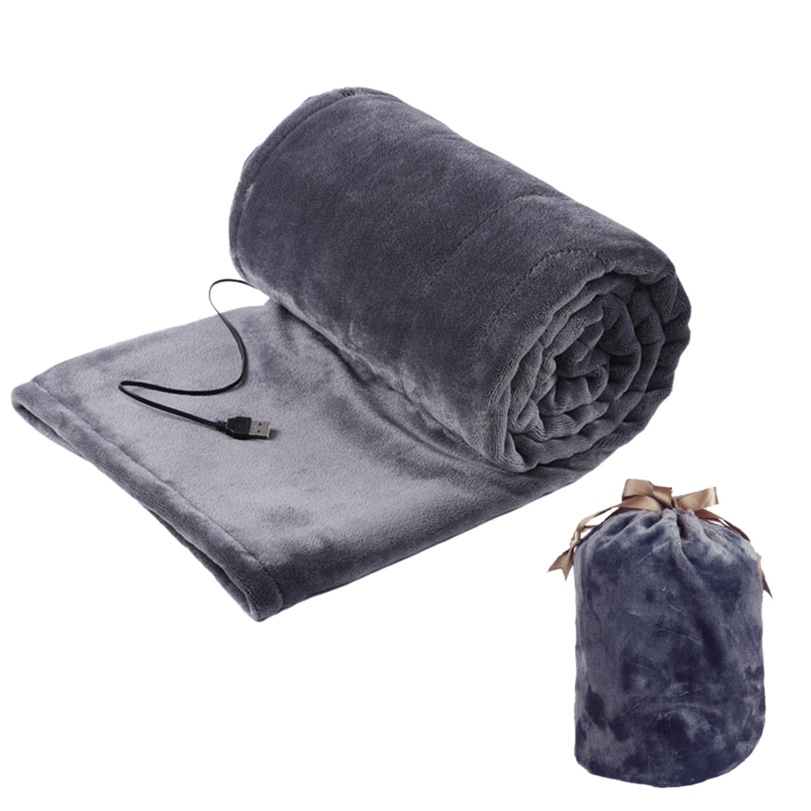 55"x31" Portable USB Heated Blanket Throw, 5V Electric Throw with 3 Heat Levels & 8 Heating Zones, Wearable Heating Shawl for Car Travel Camping Indoor Outdoor Use