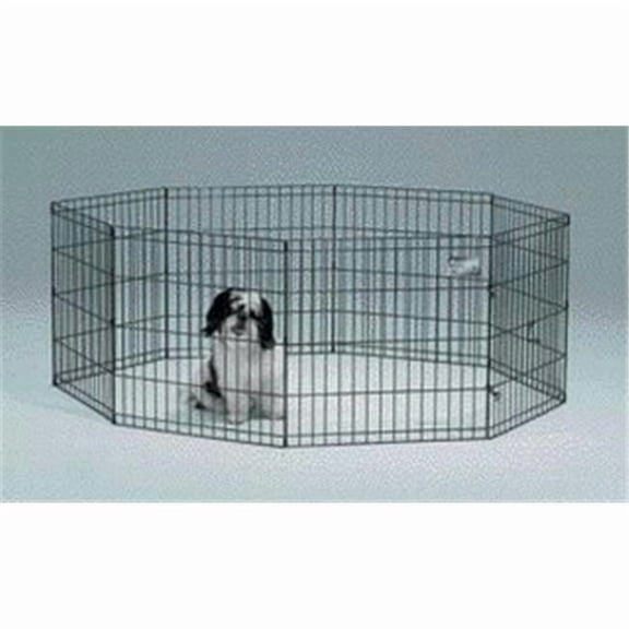 550-24 8-Panel Exercise Pen - Black - 24x24 Inch - Durable E-Coat Finish
