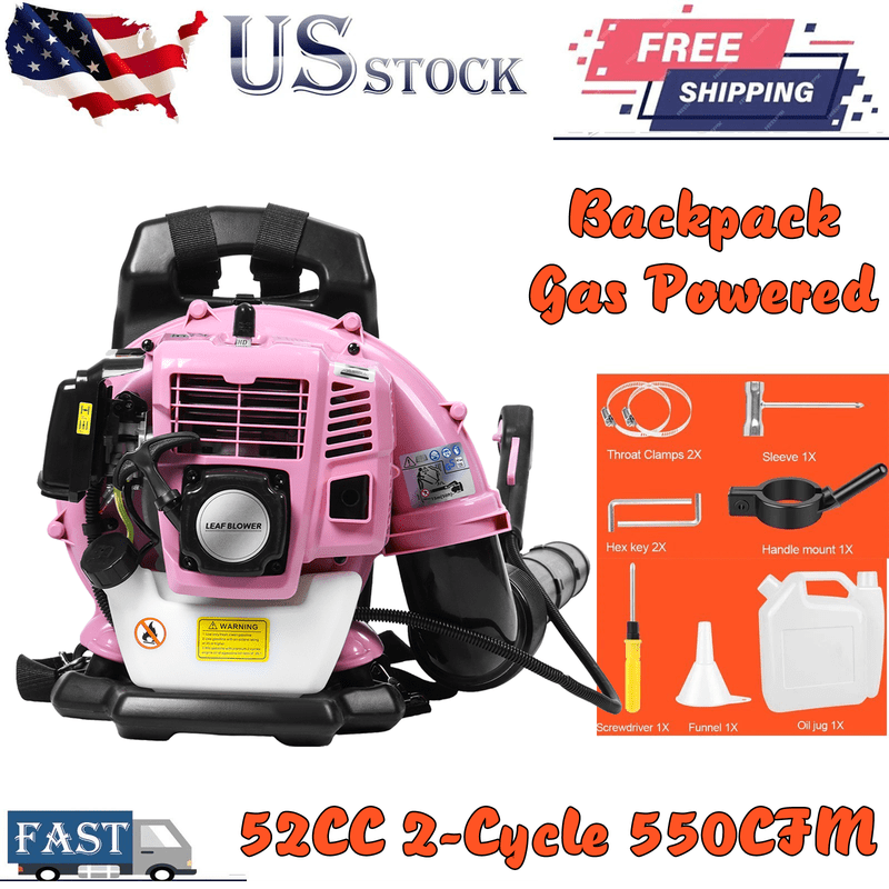 550 CFM Backpack Gas Leaf Blower 52CC 2 Stroke Ergonomic Harness System 200 MPH Low Vibration Cruise Control Powerful Gas Blowers for Lawn Yard Care Gifts for Dad