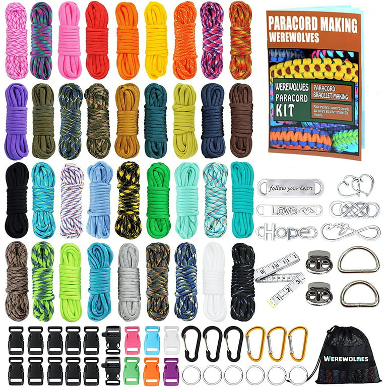 550 Paracord Combo Kit with Instruction Book - 36 Colors Multifunction  Paracord Ropes and Complete Accessories for Making Paracord Bracelets