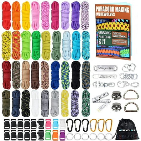 WEREWOLVES Paracord Bracelet Making 550 Craft Kit 36 Colors