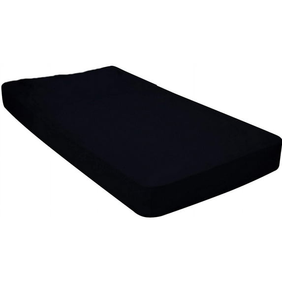 550 TC Cotton- Pack of 12 Fitted Sheet / Bottom Sheet 12 Inch Deep Pocket (Solid Black, Twin) - ALL ROUND ELASTIC FOR PERFECT FIT By The Great American Store