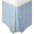 thumbnail image 1 of 550-TC Egyptian Cotton Dust Ruffle/Bed Skirt King Size 1-Pieces Split Corner Tailored Bed Skirt 12" Inch Drop Length Light Blue Stripe, 1 of 1