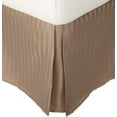 thumbnail image 1 of 550-TC Egyptian Cotton Dust Ruffle/Bed Skirt King Size 1-Pieces Split Corner Tailored Bed Skirt 15" Inch Drop Length Taupe Stripe, 1 of 1