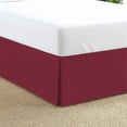 thumbnail image 1 of 550-TC Egyptian Cotton Dust Ruffle/Bed Skirt King Size 1-Pieces Split Corner Tailored Bed Skirt 18" Inch Drop Length Burgundy Stripe, 1 of 5