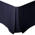 thumbnail image 1 of 550-TC Egyptian Cotton Dust Ruffle/Bed Skirt King Size 1-Pieces Split Corner Tailored Bed Skirt 19" Inch Drop Length Navy Blue Stripe, 1 of 1