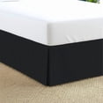 thumbnail image 1 of 550-TC Egyptian Cotton Dust Ruffle/Bed Skirt King Size 1-Pieces Split Corner Tailored Bed Skirt 20" Inch Drop Length Black Stripe, 1 of 5