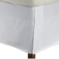 thumbnail image 1 of 550-TC Egyptian Cotton Dust Ruffle/Bed Skirt King Size 1-Pieces Split Corner Tailored Bed Skirt 22" Inch Drop Length White Stripe, 1 of 1