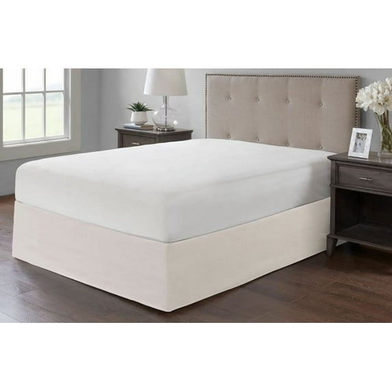 550-TC Egyptian Cotton Dust Ruffle/Bed Skirt King Size 1-Pieces Split Corner Tailored Bed Skirt 6" Inch Drop Length Ivory Solid