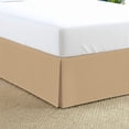 thumbnail image 1 of 550-TC Egyptian Cotton Dust Ruffle/Bed Skirt King Size 1-Pieces Split Corner Tailored Bed Skirt 9" Inch Drop Length Taupe Stripe, 1 of 5