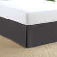 thumbnail image 1 of 550-TC Egyptian Cotton Dust Ruffle/Bed Skirt Queen Size 1-Pieces Split Corner Tailored Bed Skirt 10" Inch Drop Length Elephant Grey Stripe, 1 of 5