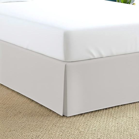 550-TC Egyptian Cotton Dust Ruffle/Bed Skirt Queen Size 1-Pieces Split Corner Tailored Bed Skirt 20" Inch Drop Length Silver Grey Solid