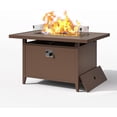 thumbnail image 1 of JXXM 43 in Rectangular Aluminum Propane Fire Pit Table, 55000 BTU, Brown, with Wind Guard, Lid & Waterproof Cover, Fits 20 lb Tank, 1 of 10