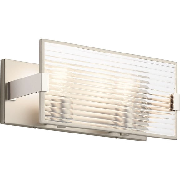 Open Box 55006SN Kichler Lighting Logan - 2 Light Linear Bath Vanity Approved For Damp Locations - With Contemporary Inspirations - 15.75 Inches Wide