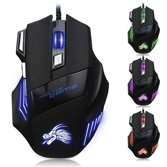 5500DPI 7 Button LED Optical USB Wired Gaming Mice For Pro Gamer