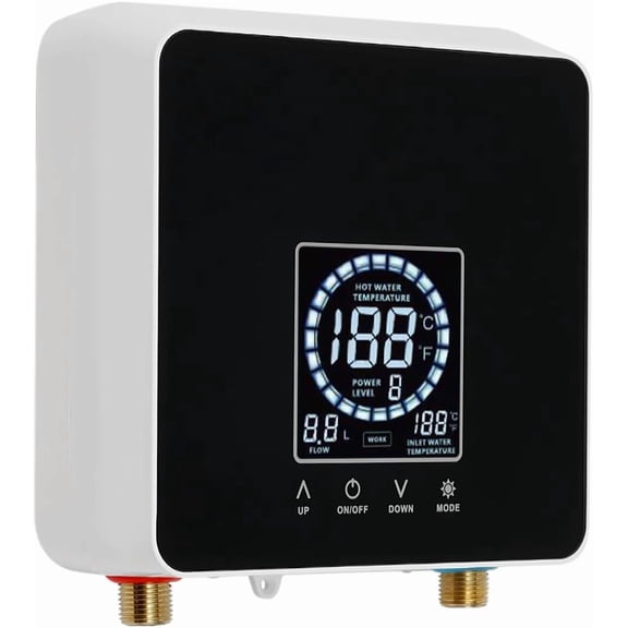 5500W 110V Instant Electric Tankless Water Heater, Wall Mounted Electric Instant Hot Water Heater, 2 Modes, Touch & Remote Control, IPX4 Waterproof & Anti-dry Burn Protection, 30-55/86-131F (Black)