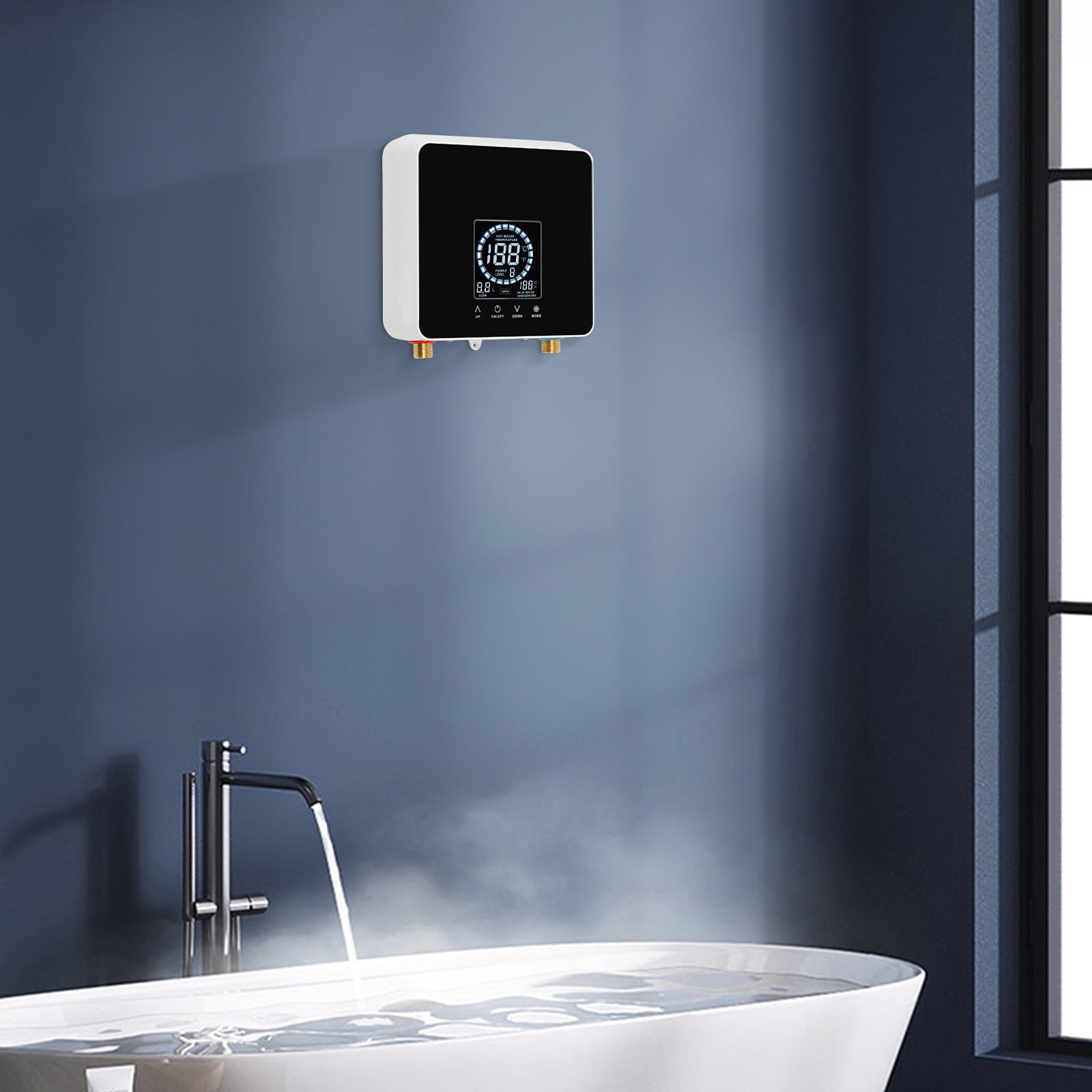 5500W 110V Tankless Hot Water Instant Heater Electric Shower Kitchen ...