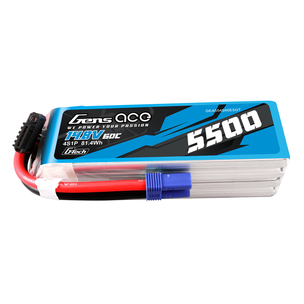 5500mAh 4s 60 14.8VC G-Tech Lipo Battery Pack with EC5 Plug