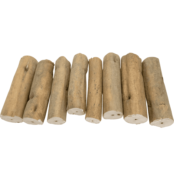 5505 Natural Sola Skin Log PK8 - Lightweight Chewable Wood Bird Foot TOys