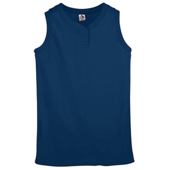 550A Ladies Sleeveless Two Button Softball Jersey, Navy - Small