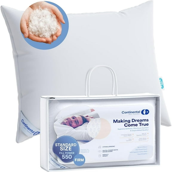 550FP Goose Down Pillow - Firm - Standard Size - 1 Pack