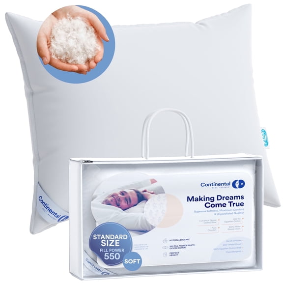 550FP Goose Down Pillow - Soft - Standard Size - 1 Pack