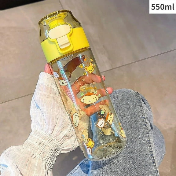 550ML Kawaii Sanrio Water Bottle Hello Kitty Kuromi Cinnamoroll Water Cup Outdoor Portable High Temperature Resistant Convenient