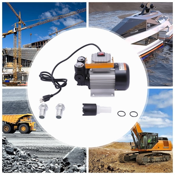 550W Electric Diesel Transfer Pump 110V Self-Priming Fuel Oil Pump 16GPM 60L/min Cast Iron W/Flow Meter & Bypass Valve for Construction Site Farm Boat Truck Refueling