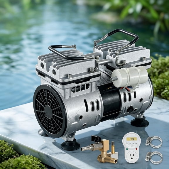 550W Power Air Compressor, Pond Aerator, Pond Aerator Pump, Pond Aeration Kit with Timer for Commercial Fish Pond