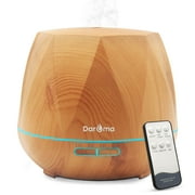 550ml Essential Oil Diffuser, Daroma Upgraded Remote Control 6 In 1 Aromatherapy Ultrasonic Cool Mist Humidifier, 7 Color Changing Mood Lights & Waterless Auto-Off for Home Office Gift, Light Wood