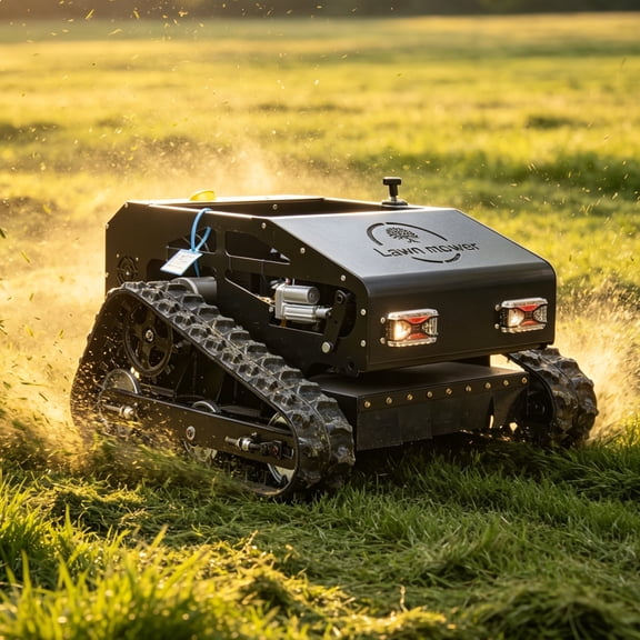 550mm Robotic Lawn Mower Remote Control Crawler Mower, Adjustable Mowing Height Robotor,Track Drive Mower, All-Terrain Robotic Cutter