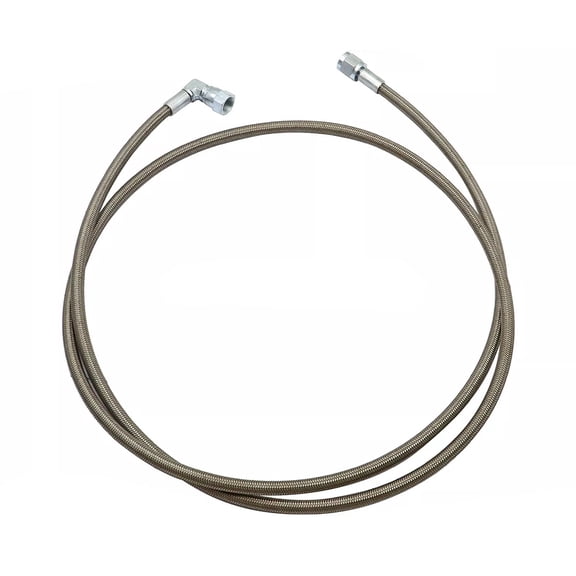 551871 Steel Braided Turbo Oil Feed Line 60" Length 4AN 90 Degree Straight End