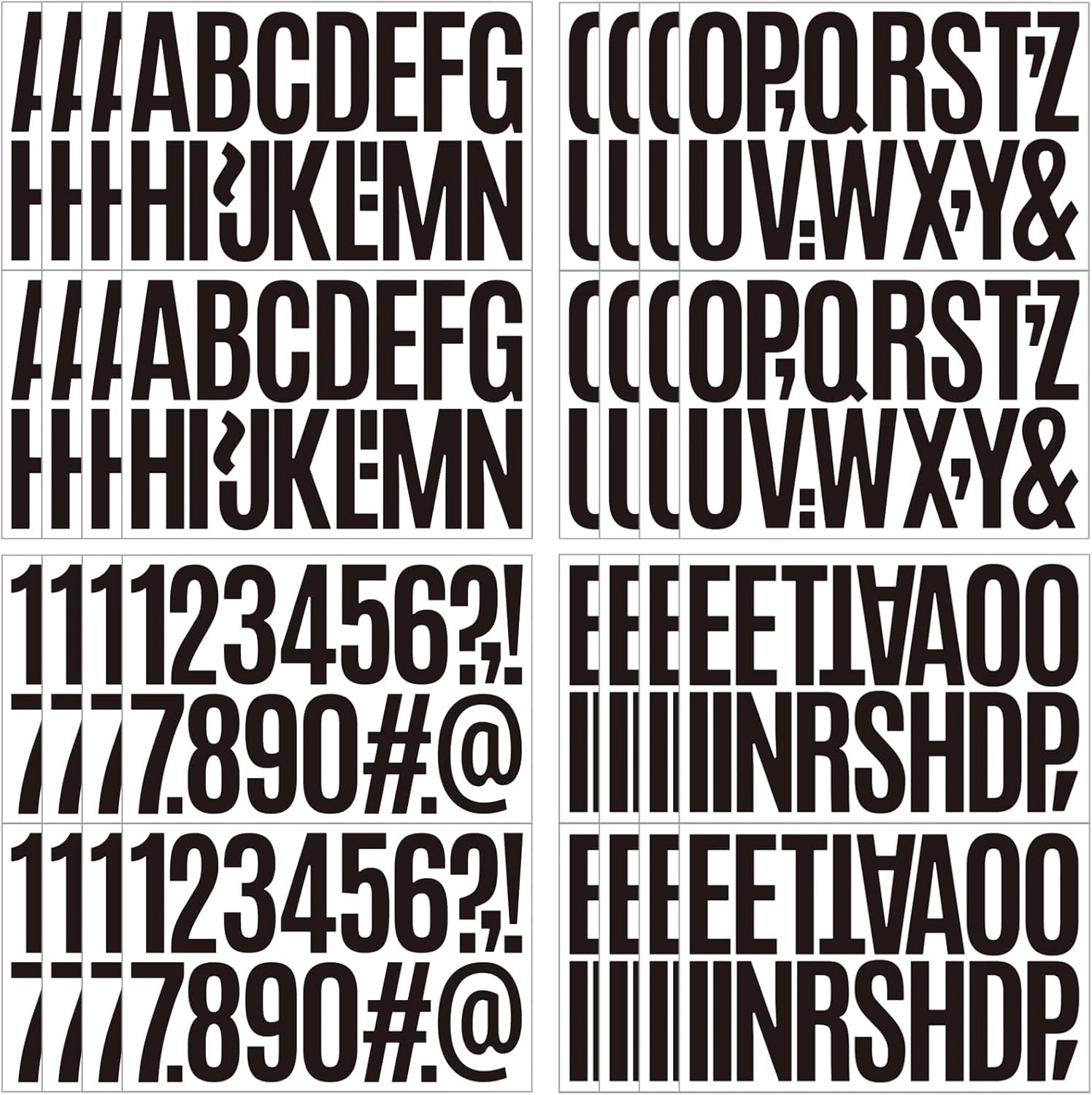 552 Pcs 3 Inch Waterproof Letter Stickers - Self-Adhesive Vinyl with 32 Sheets of Alphabet, Numbers & Symbols for Mailbox, Door, Window, Address, Business Signs, Vehicles & More (Black)
