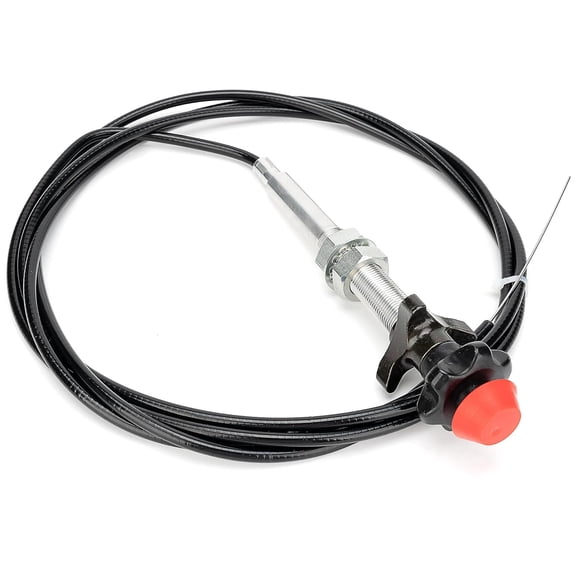 55204 Control Cables with 2 in Black Knob, Locking Throttle Cable Replacement for Dorman, 10Ft. Length