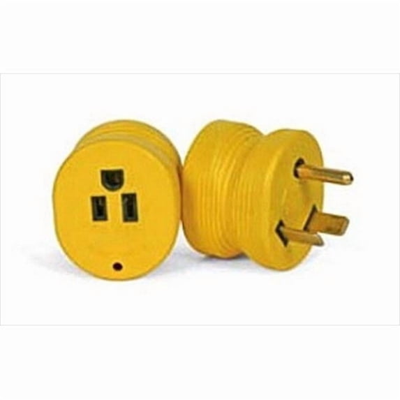 55232 Power Grip Electrical Adapter - Black - 30A Male to 15A Female - Power Indicator Light