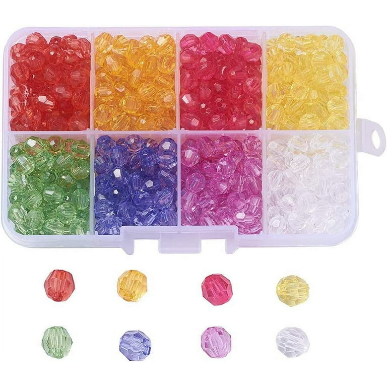 800 Pcs Frosted Acrylic Beads - 6mm & 8mm Round Spacer Beads For Jewelry Making Crafts